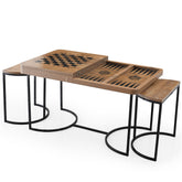 Set 3 masute cafea + sah si table, 100x60x55cm